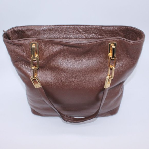 Michael Kors Jet Set Dark Brown Pebble Leather Tote - New with defects - Picture 3 of 15